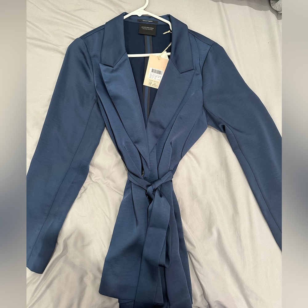 Scotch and Soda satin wrap blazer